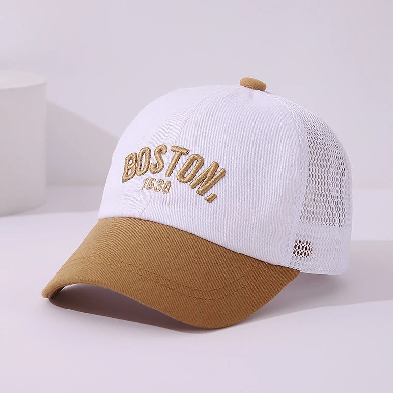 Baby Mesh Baseball Cap Kids Summer Sun Hat Letter Peaked Hats 1-3year Boys Girls Hollow Breathable Sunscreen Caps Children Visor (Copie)