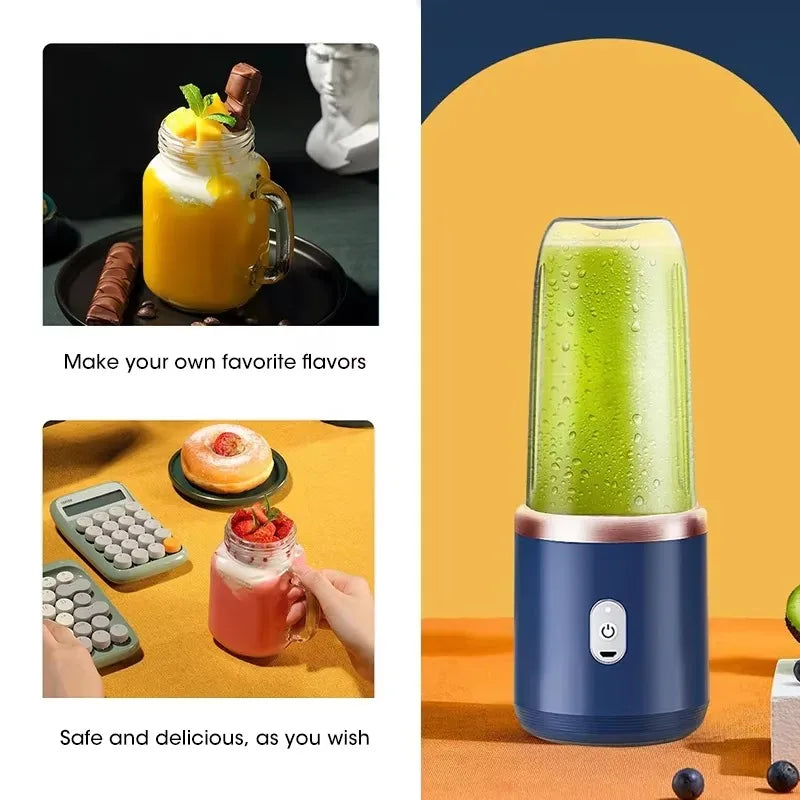 Portable Fruit Juice Blenders Summer Personal Electric Mini Bottle Home USB 6 Blades Juicer Cup Machine For Kitchen (Copie)