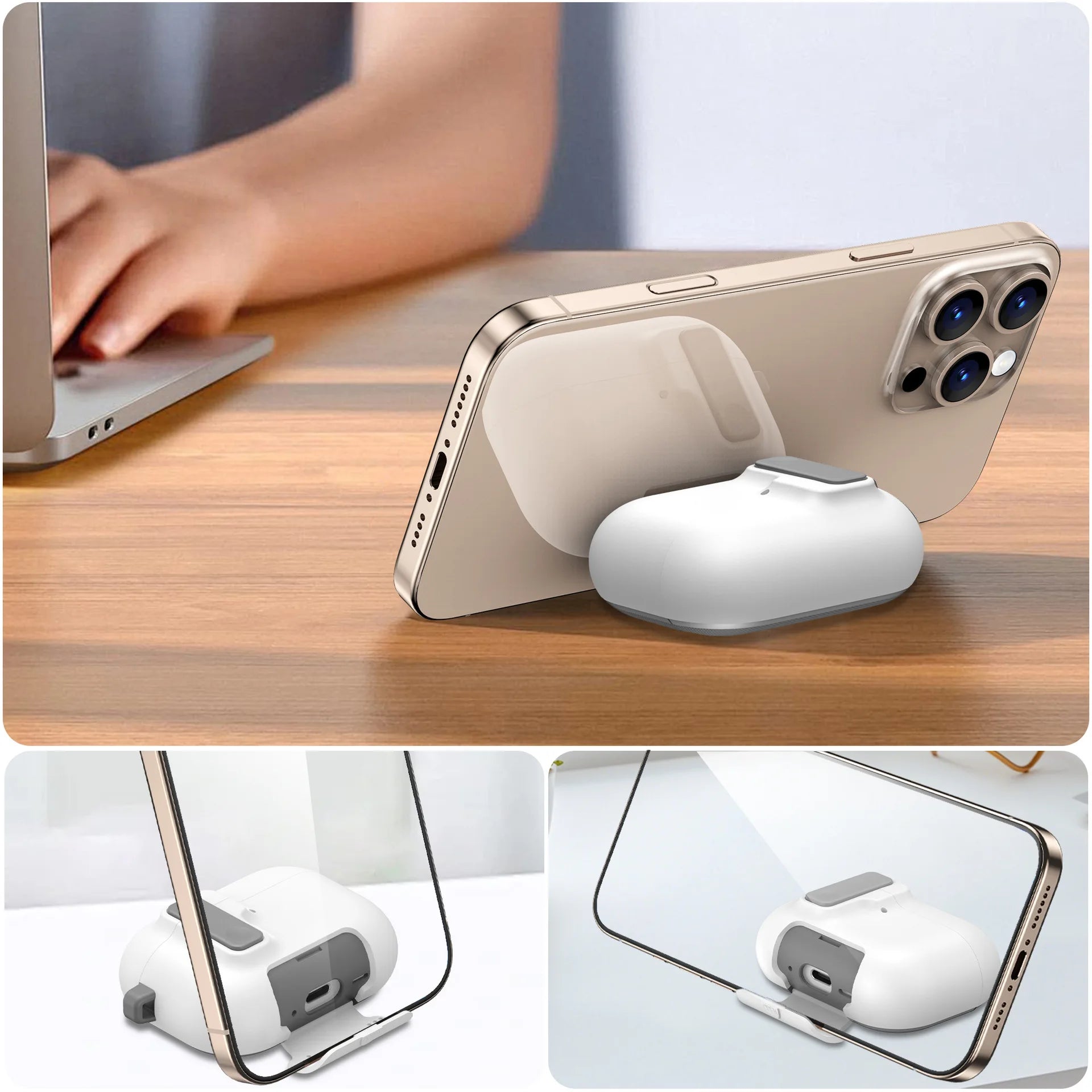 with Phone Holder For AirPods Pro 3 Case with Secure Lock Full Drop Shockproof Protective Cover with Keychain For AirPods Pro 3 (Copie)