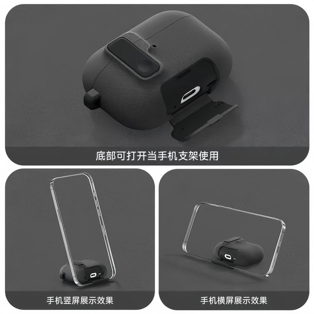 with Phone Holder For AirPods Pro 3 Case with Secure Lock Full Drop Shockproof Protective Cover with Keychain For AirPods Pro 3 (Copie)