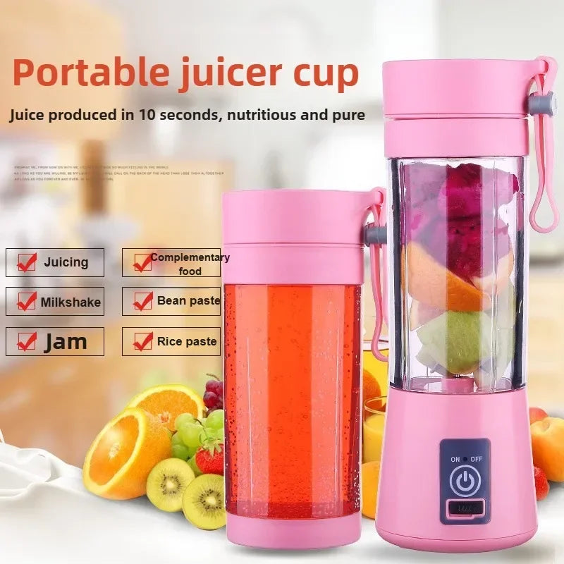 Portable Electric Handheld Blender Rechargeable Travel Fruit Juicer Cup Mini Mixer for Smoothies Milkshakes (Copie)
