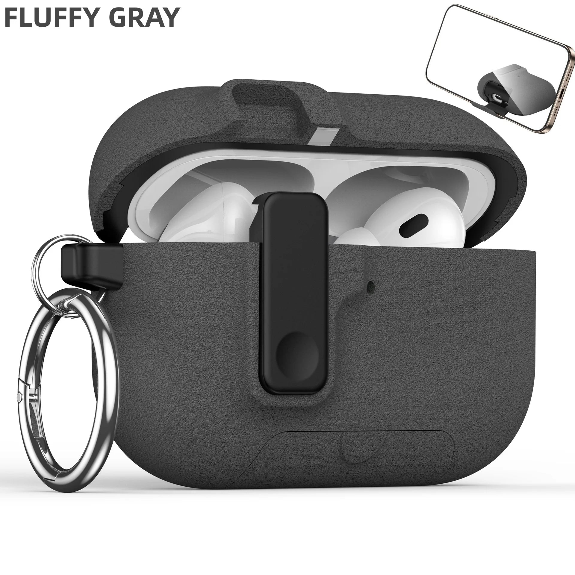 with Phone Holder For AirPods Pro 3 Case with Secure Lock Full Drop Shockproof Protective Cover with Keychain For AirPods Pro 3 (Copie)