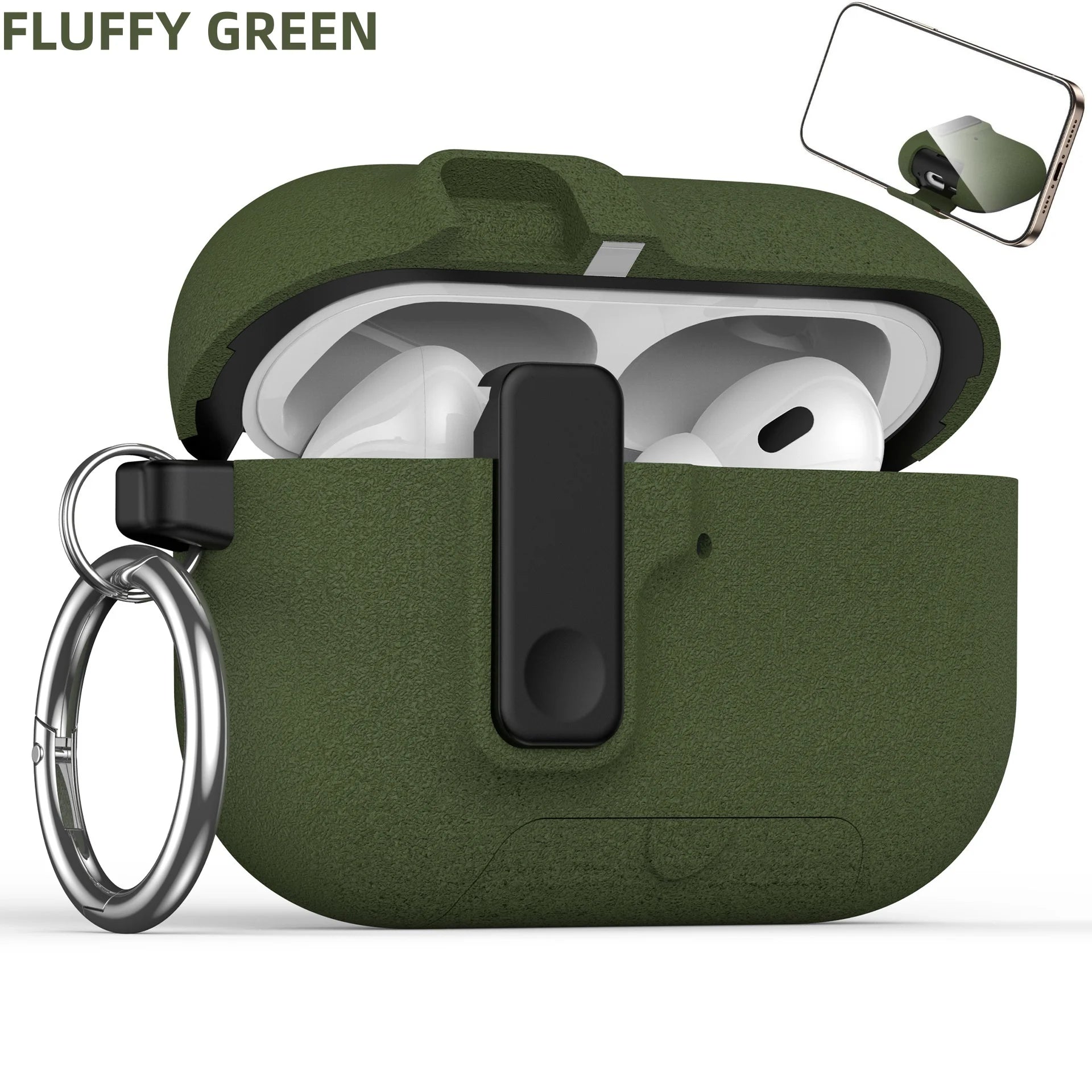 with Phone Holder For AirPods Pro 3 Case with Secure Lock Full Drop Shockproof Protective Cover with Keychain For AirPods Pro 3 (Copie)