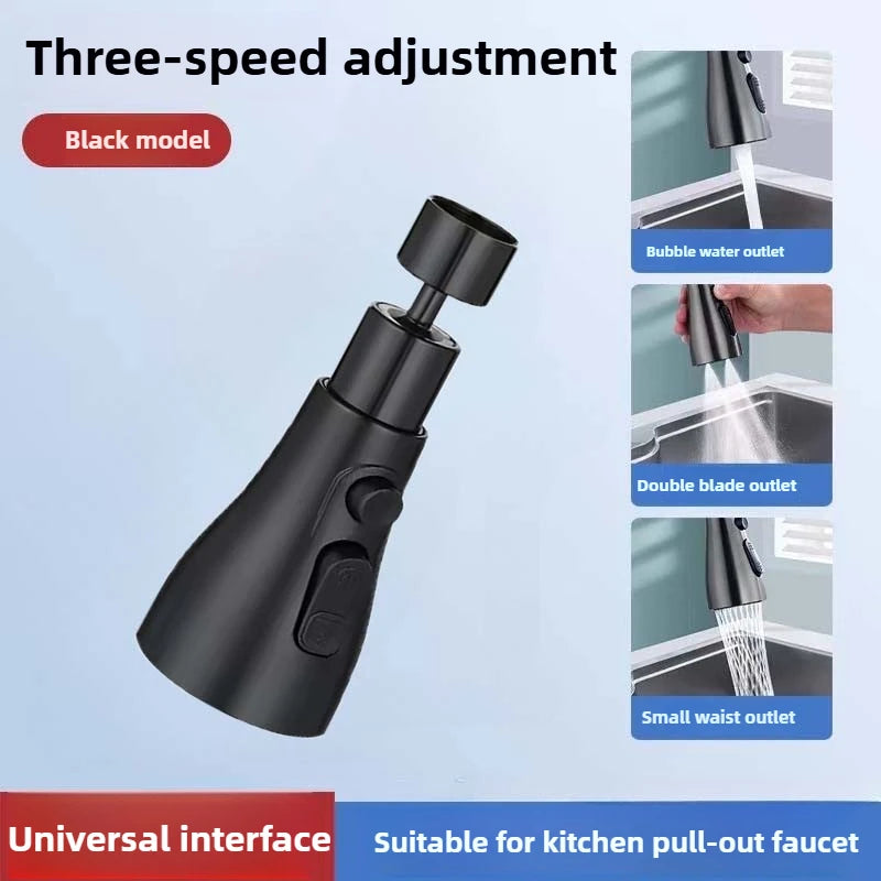 Universal 360° Rotation Kitchen Faucet Extender 3 In1 ABS Durable Water Saving Shower Spray Head Bathroom Basin Tap Replacement (Copie)
