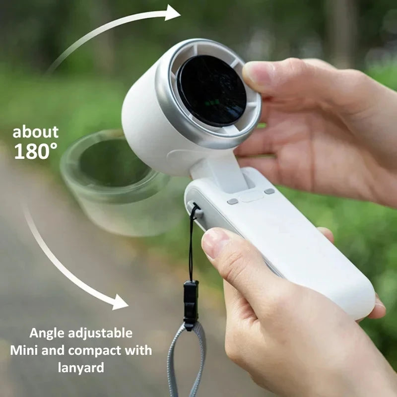 Summer Hanging Neck Fan Outdoor 180 Degree Folding Desktop Mini Fan Hand-held Folding High-speed Powerful Turbo Portable Fans (Copie)