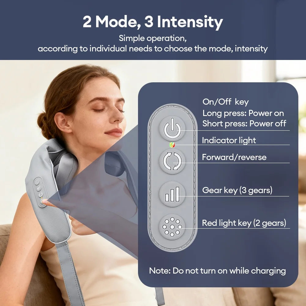 8-Head Kneading Neck Shoulder Relaxation Massage Shawl Wireless Neck And Shoulder Massager Waist Back Neck Trapezius masajeador