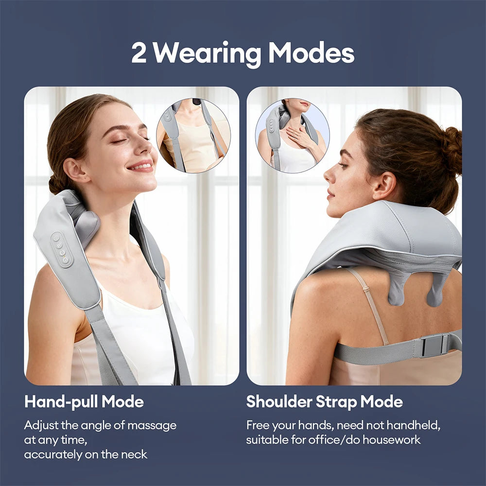 8-Head Kneading Neck Shoulder Relaxation Massage Shawl Wireless Neck And Shoulder Massager Waist Back Neck Trapezius masajeador